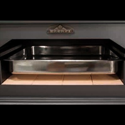 Forno a lenha BROSTEK com assadeira metálica prateada