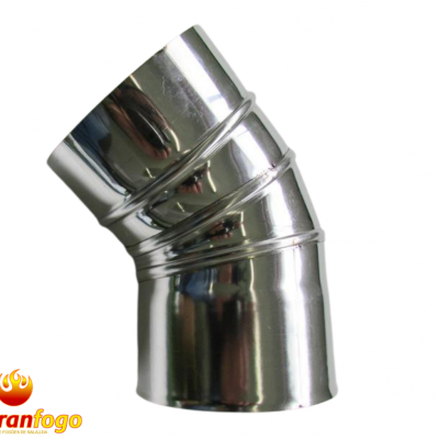 Cotovelo para chaminé em aço inoxidável polido