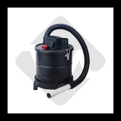 Aspirador de cinzas cinza escuro com mangueira preta e bocal cinza