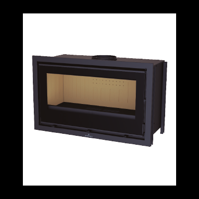 Lareira insert preta com vidro frontal transparente