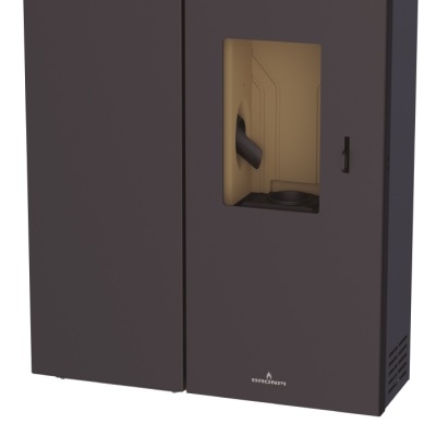 Aparelho preto com porta de vidro e painel digital, logotipos Bio e BRONPI embaixo