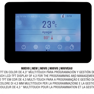 Ecrã táctil LCD TFT de 4,3 polegadas com interface digital azul