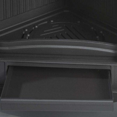 Interior de forno ou salamandra com grelha triangular e gaveta