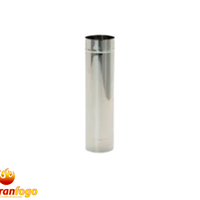 Tubo cilíndrico metálico prateado com logótipo abranfogo no canto