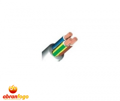 Cabo elétrico com quatro condutores coloridos e logótipo Abranfogo