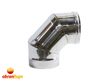 Conector metálico cromado em forma de cotovelo para tubagem