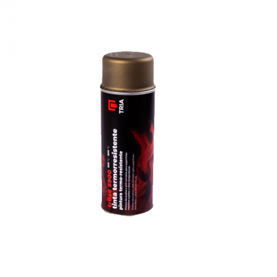 Spray de tinta termorresistente preto com tampa dourada