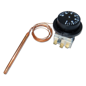 Termóstato eletrónico preto com sensor de cobre e cabo