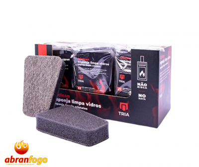 Pacote de esponjas limpa vidros TRIA cinza com embalagem preta e vermelha
