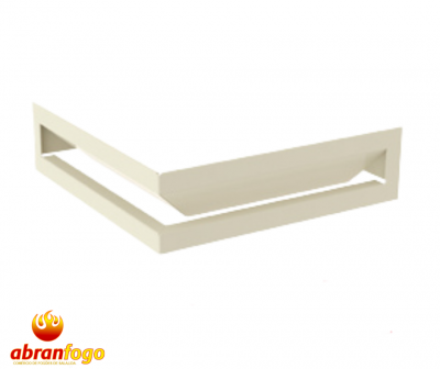 Suporte de canto em metal branco com logótipo abranfogo