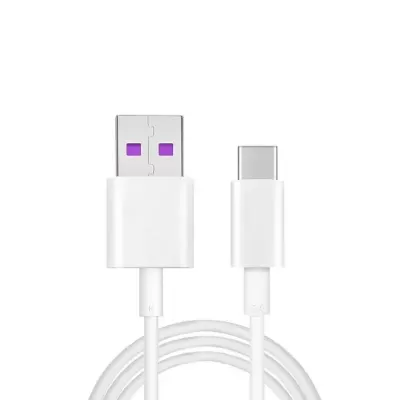 Cabo USB branco com USB-A e USB-C