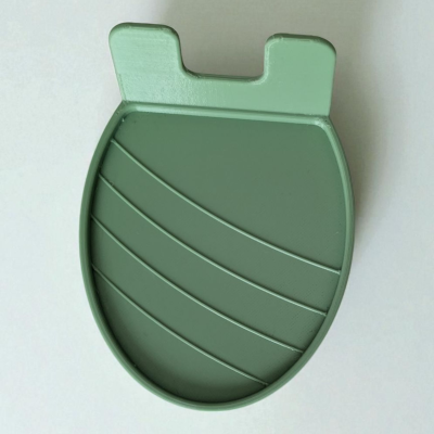 Base ou suporte de plástico verde com abas