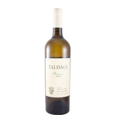 Garrafa de vinho branco TALISMÃ Reserva 2020 em fundo branco