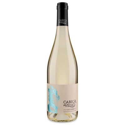 Garrafas de vinho branco Cabeça d'Velho com rótulo bege e azul