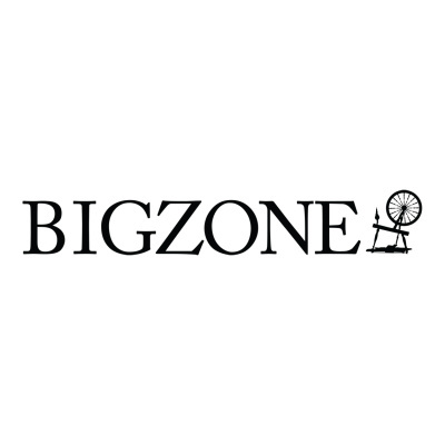 Texto BIGZONE com ícone de fuso tradicional de fiar.