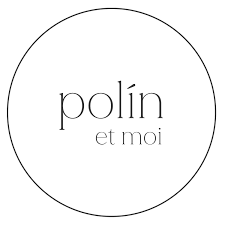 Logótipo circular com texto polín et moi em preto