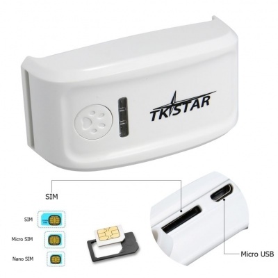 Dispositivo branco TKSTAR com entradas para SIM, Micro SIM, Nano SIM e porta Micro USB.