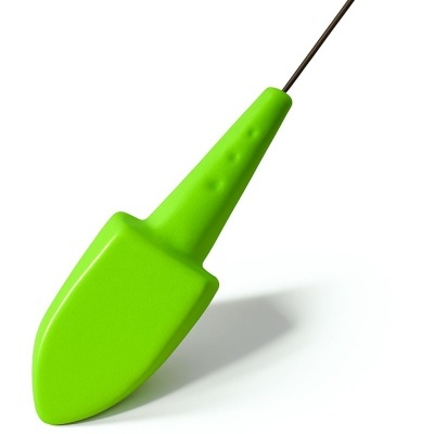 Pá de jardinagem com cabo verde e haste metálica preta