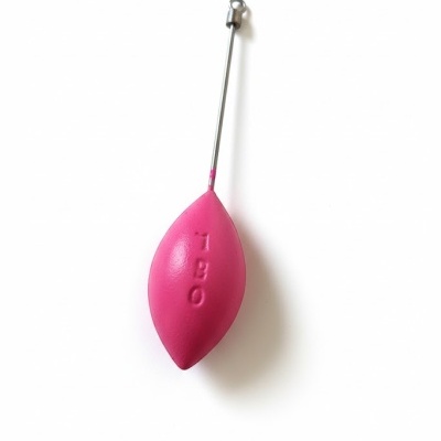 Flutuador de pesca oval rosa com haste metálica e número 180