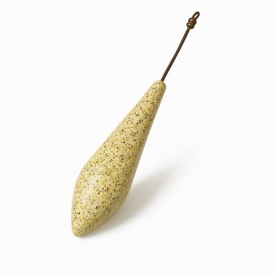 Pêndulo cônico creme com manchas castanhas e cordão castanho