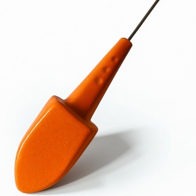 Ferramenta de jardinagem com cabo laranja e ponta metálica