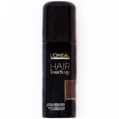Frasco preto do produto L'Oréal Hair Touch Up Light Brown