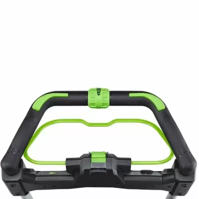 Cabedal preto com detalhes verdes e punho ergonómico