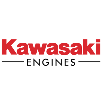 Logotipo vermelho e preto da Kawasaki Engines sobre fundo branco
