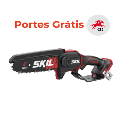 Moto Serra Elétrica SKIL preta e vermelha com lâmina de 6 polegadas