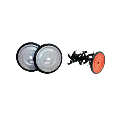 Peças para máquina de jardinagem com rodas e rotor de lâminas