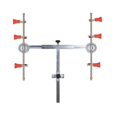 Suporte metálico ajustável com garras de borracha vermelha