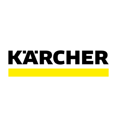 Logo KÄRCHER com letras pretas e rectângulo amarelo