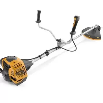 Aparador relva motor amarelo preto punhos ergonómicos