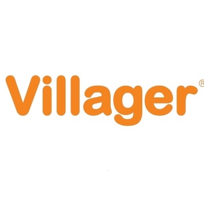 Logotipo Villager em letras laranja