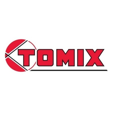 Logotipo da marca TOMIX em vermelho e preto sobre fundo branco