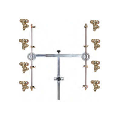 Suporte metálico ajustável com válvulas de latão