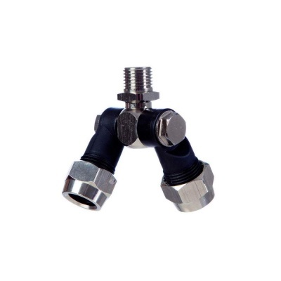 Conetor em Y metálico com partes pretas