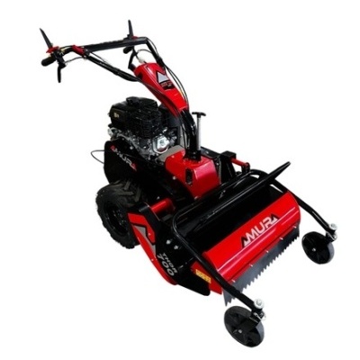Máquina de relva motorizada MURA MZ 700 vermelha e preta com motor a gasolina