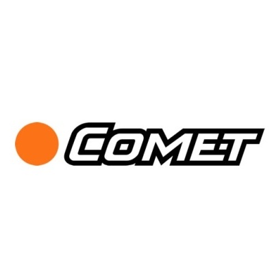 Logótipo COMET com círculo laranja e texto preto