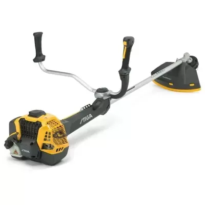 Aparador de relva Stiga amarelo e preto com pega dupla