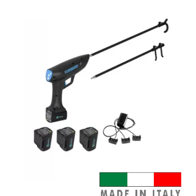 Conjunto de pistola elétrica preta com baterias e carregador