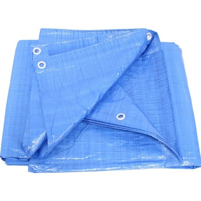 Lona impermeável azul com ilhós metálicos