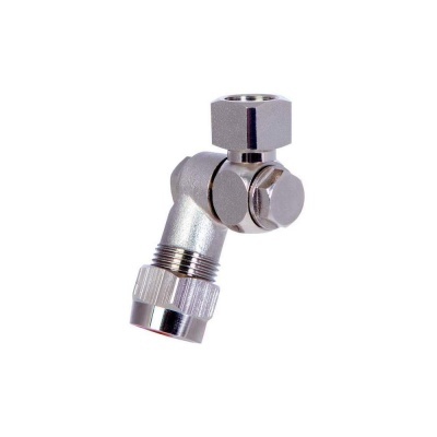 Conector metálico de válvula cromado com rosca ajustável