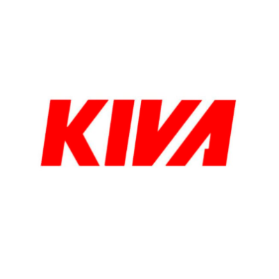 Logótipo KIVA em vermelho sobre fundo branco