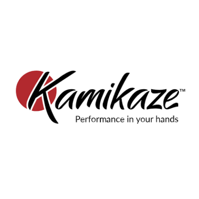 Logótipo Kamikaze com frase e círculo vermelho