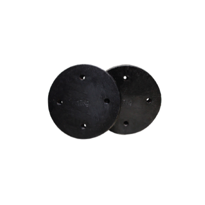 Par de discos de peso redondos pretos com inscrição '1 kg'