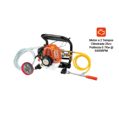 Pulverizador motorizado com motor e tubos plásticos