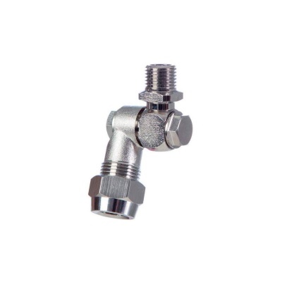 Conector metálico cromado orientável com roscas externas