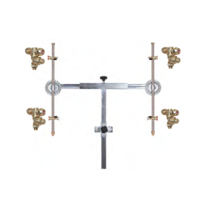 Suporte metálico ajustável com válvulas de latão