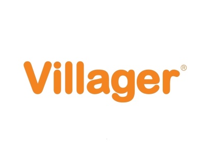 Logotipo Villager em letras laranja